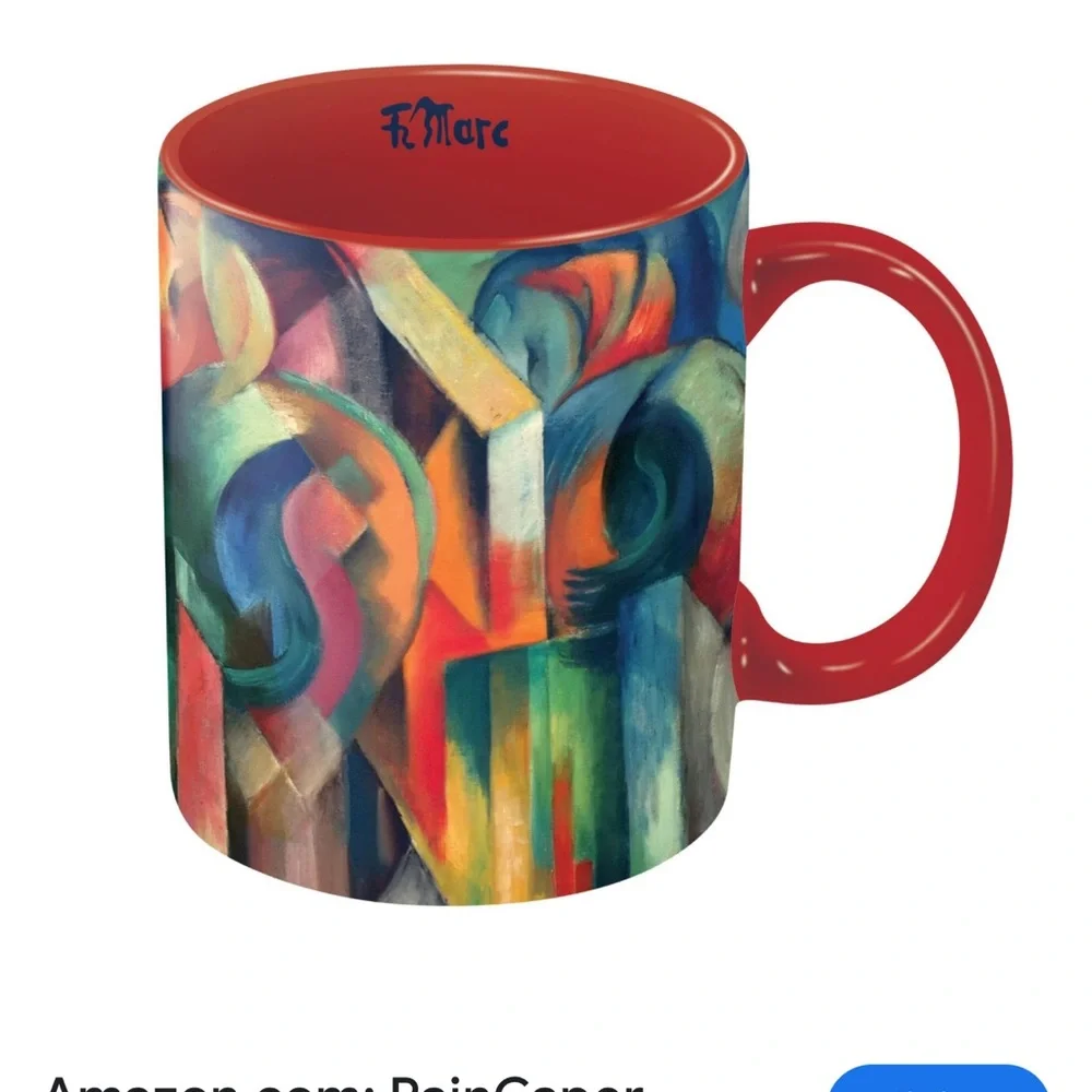 RainCaper Franz Marc Stables Large Porcelain Fine Art Coffee and Tea Mug 11 Oz